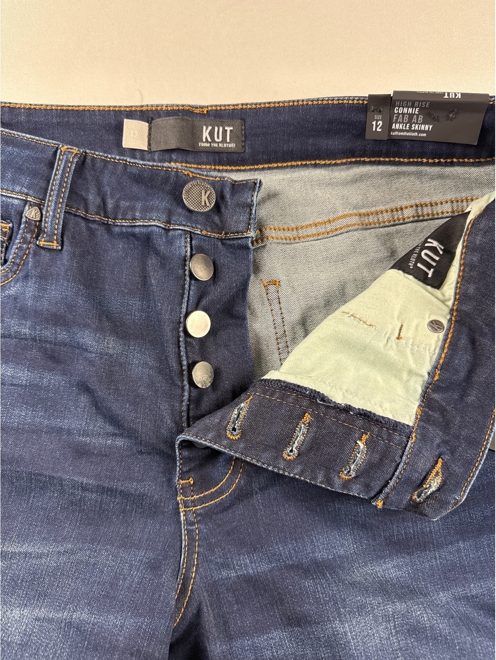 KUT from the Kloth Connie Fab Ab Ankle Skinny Jeans Size 12